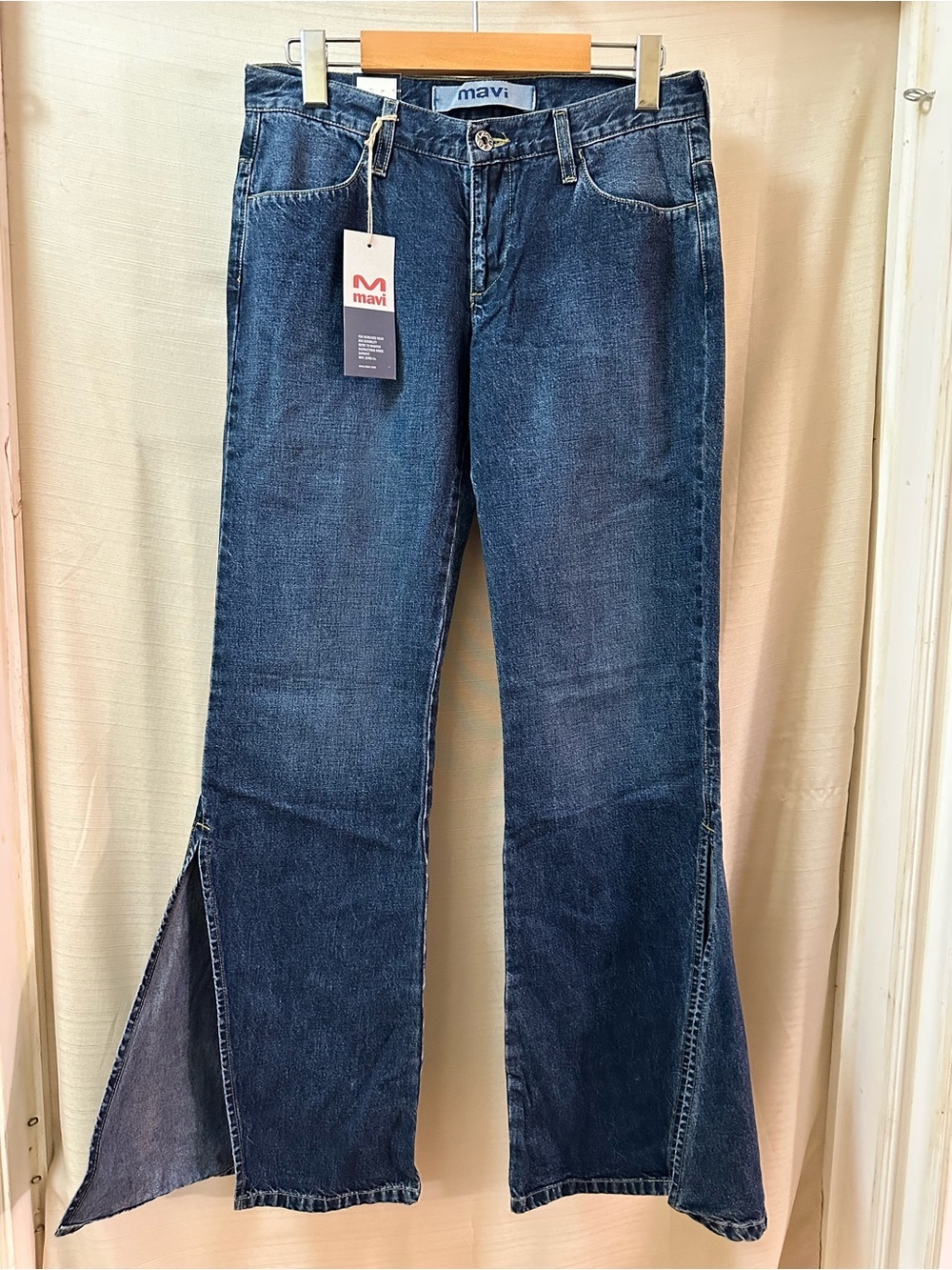 Vintage Y2K Mavi Lara Slit Flare Jeans NWT Dark Wash Bootcut Women’s Size 27x32